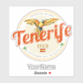 テネリフェ島とオウムカナリア諸島スペインヴィンテージ シール (シート)