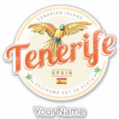 テネリフェ島とオウムカナリア諸島スペインヴィンテージ シール (正面)