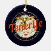 テネリフェ島とオウムカナリア諸島スペインヴィンテージ セラミックオーナメント (正面)