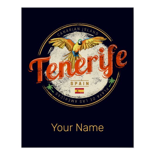 テネリフェ島とオウムカナリア諸島スペインヴィンテージ ポスター (正面)