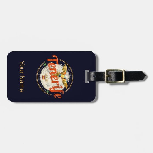 テネリフェ島とオウムカナリア諸島スペインヴィンテージ ラゲッジタグ (正面横)