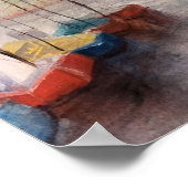 テネリフェ港の水彩画 ポスター (角)