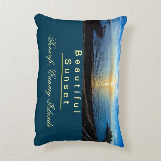 テネリフェ諸島の上の美しい夕日 アクセントクッション (裏面(縦))