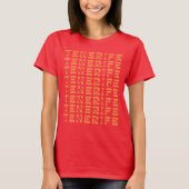 テネリフェ オレンジ テキスト パターン Tシャツ (正面)