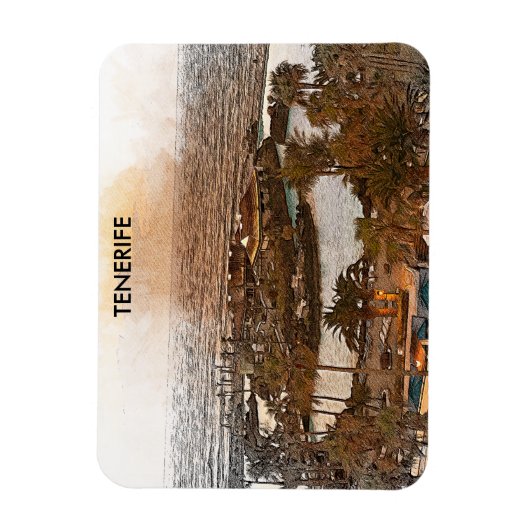 テネリフェ・カナリアススペインヴィンテージ旅行 マグネット (縦)
