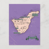 テネリ図解入りの、写真付きのフェの地図 インビテーションポストカード (正面)