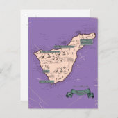 テネリ図解入りの、写真付きのフェの地図 案内ポストカード (正面/裏面)