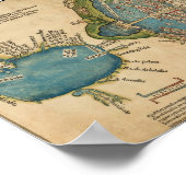 テノアステカチティトラン市地図1524エルナンコルテス ポスター (角)