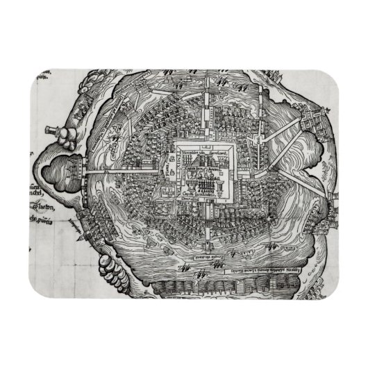 テノチティトランの地図 マグネット (横)