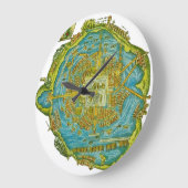 テノチティトラン地図の壁時計 スクエア壁時計 (傾斜)