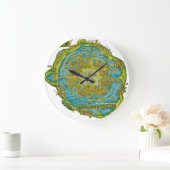 テノチティトラン地図の壁時計 スクエア壁時計 (ホーム)