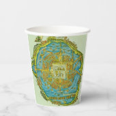 テノチティトラン地図アステカ古都 紙コップ (正面)
