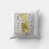 テノールホルンミュージカルノートブラスミュージック先生 クッション (裏面)