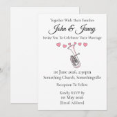 テノールホーンのウェディング招待状 ブラスミュージシャン 招待状 (正面/裏面)