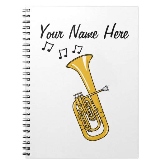 テノールホーンブラスミュージシャン音楽先生カスタム ノートブック (正面)