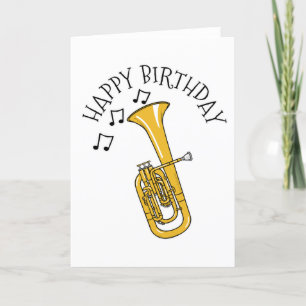 テノールホーン誕生日カードホルニストブラスミュージシャン サンキューカード