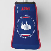 テパーソナライズされたキストワイオミング状態フラグ ゴルフヘッドカバー (回転90)