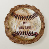 テパーソナライズされたキスト付きの男性洞窟枕 ラウンドクッション (正面)