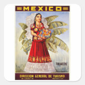 テフアンテペック – メキシコ – ヴィンテージ旅行 スクエアシール (正面)