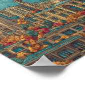 テヘランイラストレーション旅行芸術ヴィンテージ ポスター (角)