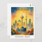 テヘランカスタマイズイラン水の色日付を保存 ポストカード (正面/裏面)