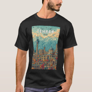 テヘラン イラン イラスト 旅行 アート ヴィンテージ Tシャツ