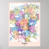 テヘラン イラン 都市地図 ポスター (正面)