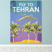 テヘラン・ヴィンテージ旅行のポスターに航空便で キャンバスプリント (インサイチュ (ウッドフロア))