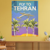 テヘラン・ヴィンテージ旅行のポスターに航空便で キャンバスプリント (インサイチュ (リビング))