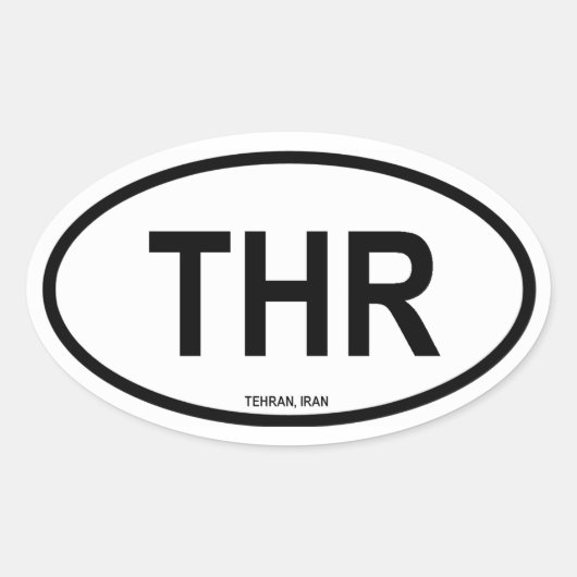 テヘラン「THR」 楕円形シール (正面)