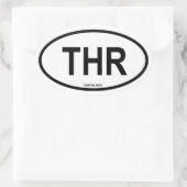 テヘラン「THR」 楕円形シール (バッグ)