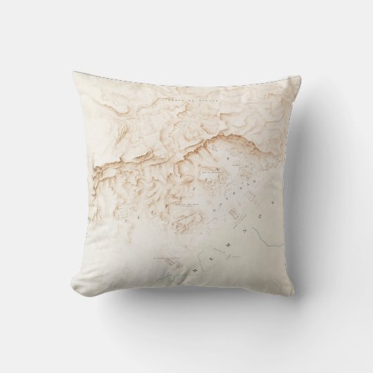 テベスのポスター遺跡の地形図 クッション (正面)