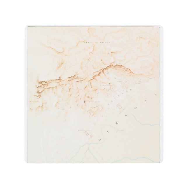 テベスのポスター遺跡の地形図 メタルプリント (正面)