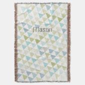 テペアクアグリーンアンドグレームーンクラウドロッジボーイズ スローブランケット (正面縦)