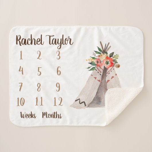 テペボホマンスリーマイルストーンシェルパブランケット シェルパブランケット (正面(横))