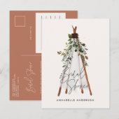 テペモダンエ葉ボヘミアンスタイリッシュ裏庭 インビテーションポストカード (正面/裏面)