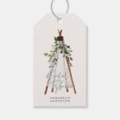 テペモダンエ葉ボヘミアンスタイリッシュ裏庭 ギフトタグ (正面)