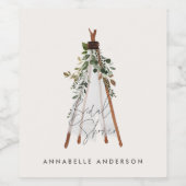 テペモダンエ葉ボヘミアンスタイリッシュ裏庭 ワインラベル (シングルラベル)