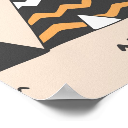 テペ模様。ウィグアム先住民アメリカの夏のテント ポスター (角)