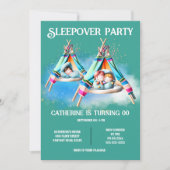 テペ目の睡眠の眠りパーティー子供のおもしろい 招待状 (正面)