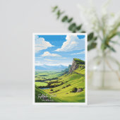 テマタピークニュージーランドトラベルイラストレーション ポストカード (スタンド正面)