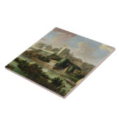 テムズから見られるWindsorの城c.1700 (油o タイル (側面)