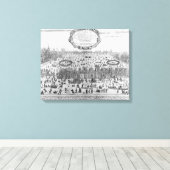 テムズの冬の霜祭り キャンバスプリント (インサイチュ (ウッドフロア))