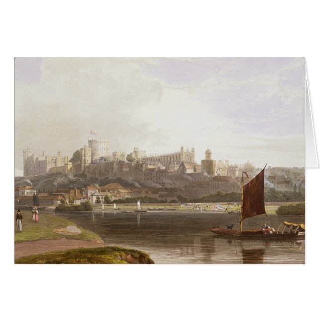 テムズの川草原からのWindsorの城 (正面横)