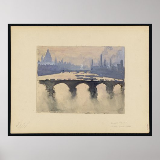 テムズインザミストプリント ポスター (正面)