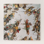 テムズロンドン川のプントボート、トニー・サーグ ジグソーパズル (横)