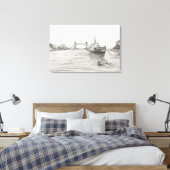 テムズロンドン川のHMS Belfast.2006 キャンバスプリント (インサイチュ (寝室))