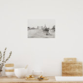 テムズロンドン川のHMS Belfast.2006 ポスター (キッチン)