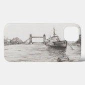 テムズロンドン川のHMS Belfast.2006 Case-Mate iPhoneケース (裏面 (横))