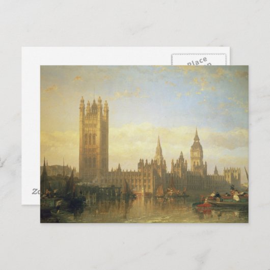 テムズ川からのウエストミンスターの新しい宮殿 ポストカード (正面/裏面)